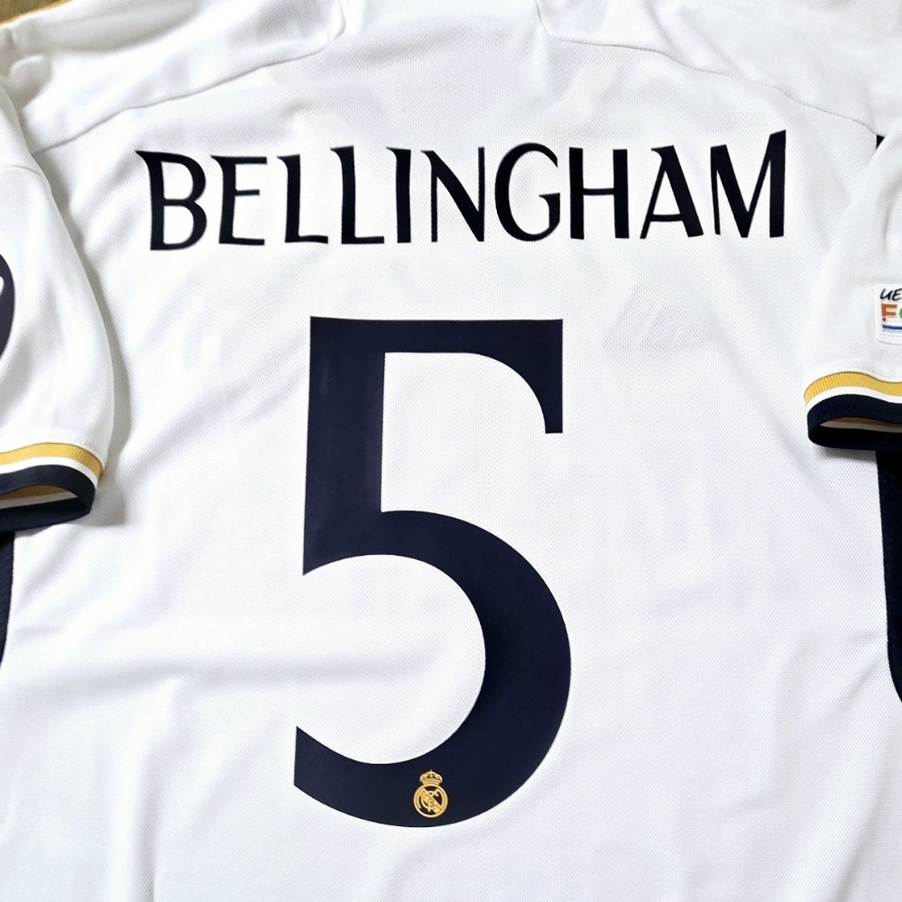 2023/24 ADIDAS REAL MADRID #5 BELLINGHAM CHAMPIONS LEAGUE HOME SOCCER JERSEY - Picture 4 of 7